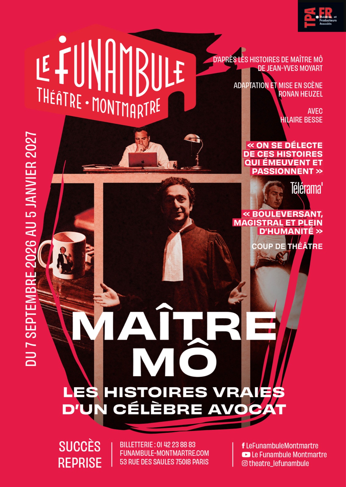Affiche de Maître Mô au Funambule Montmartre